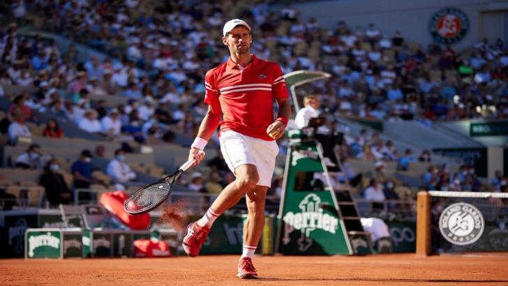 Novak Djokovic at the French Open at Roland Garros